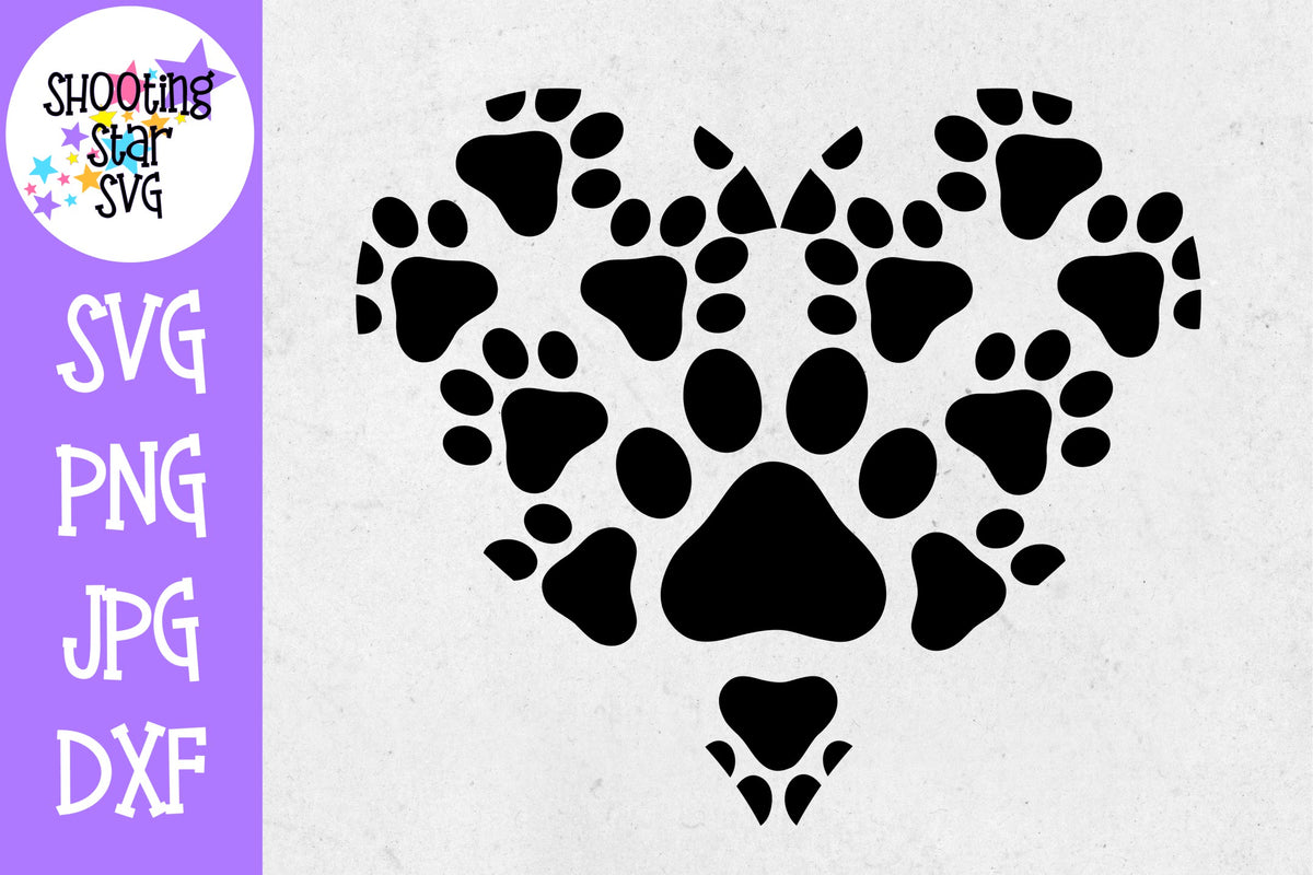 Dog Print Heart SVG - Dog SVG - Animals SVG