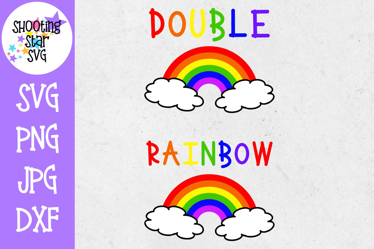 Double Rainbow - Rainbow Baby SVG - Twin Bodysuit SVG