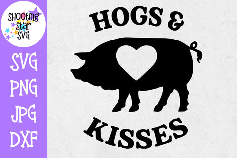 Hogs and Kisses - Hugs and Kisses - Valentine's Day SVG