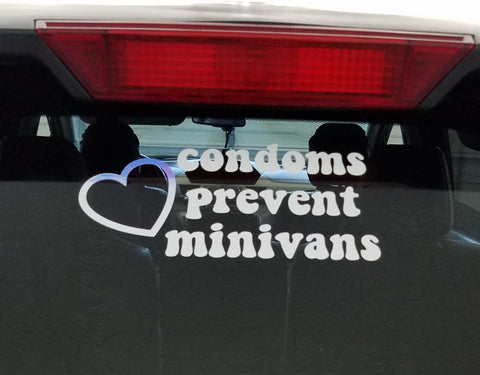 Condoms prevent minivans digital funny van decal svg pdf png jpg dxf