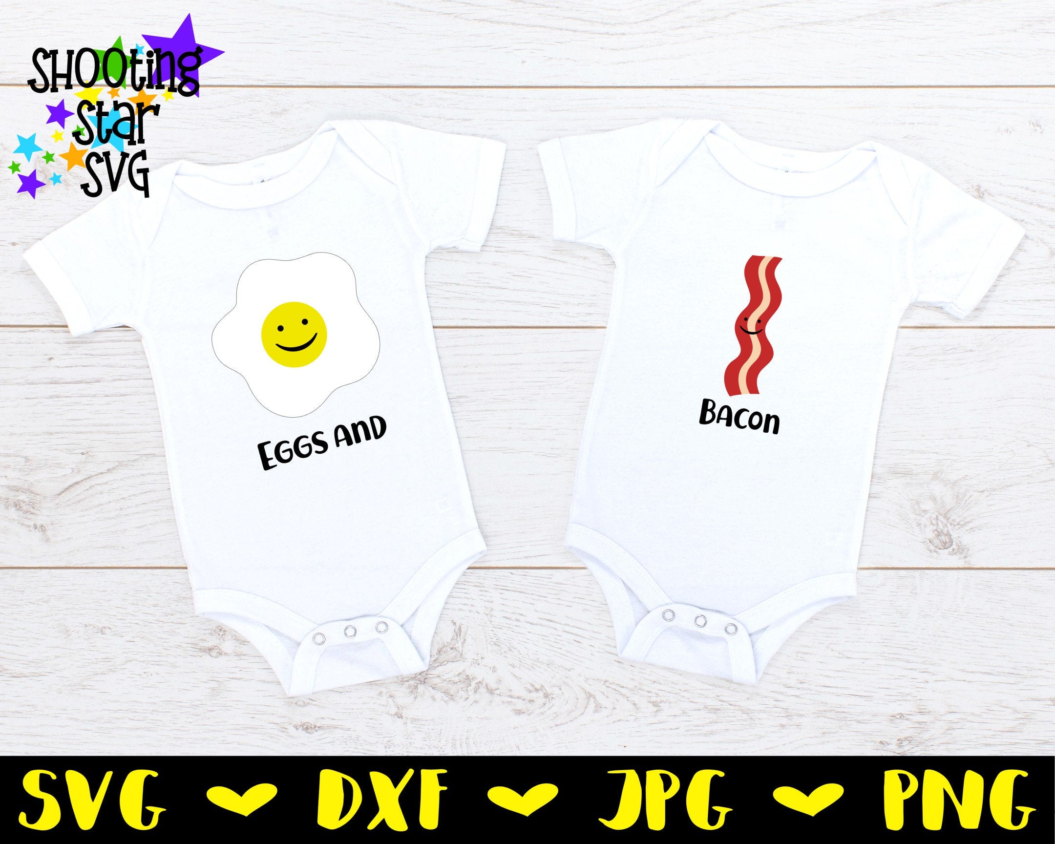 Eggs and Bacon - Twin Bodysuit SVG