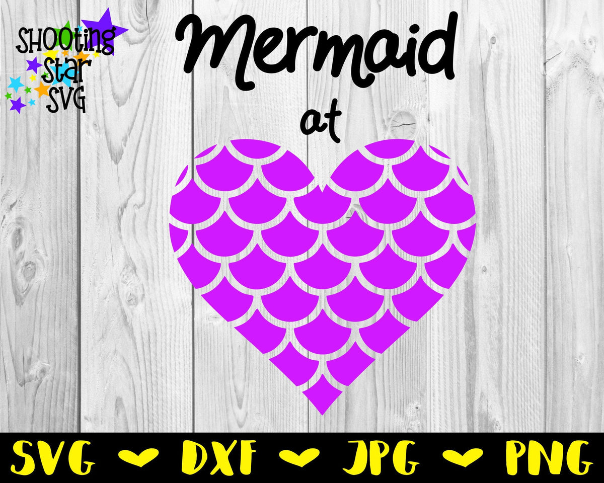 Mermaid at heart - Mermaid Scales Heart - Mermaid SVG - Children's SVG