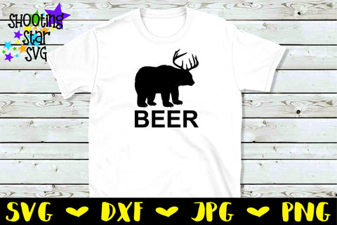 Beer Bear Deer - Funny Beer Shirt - Father's Day SVG