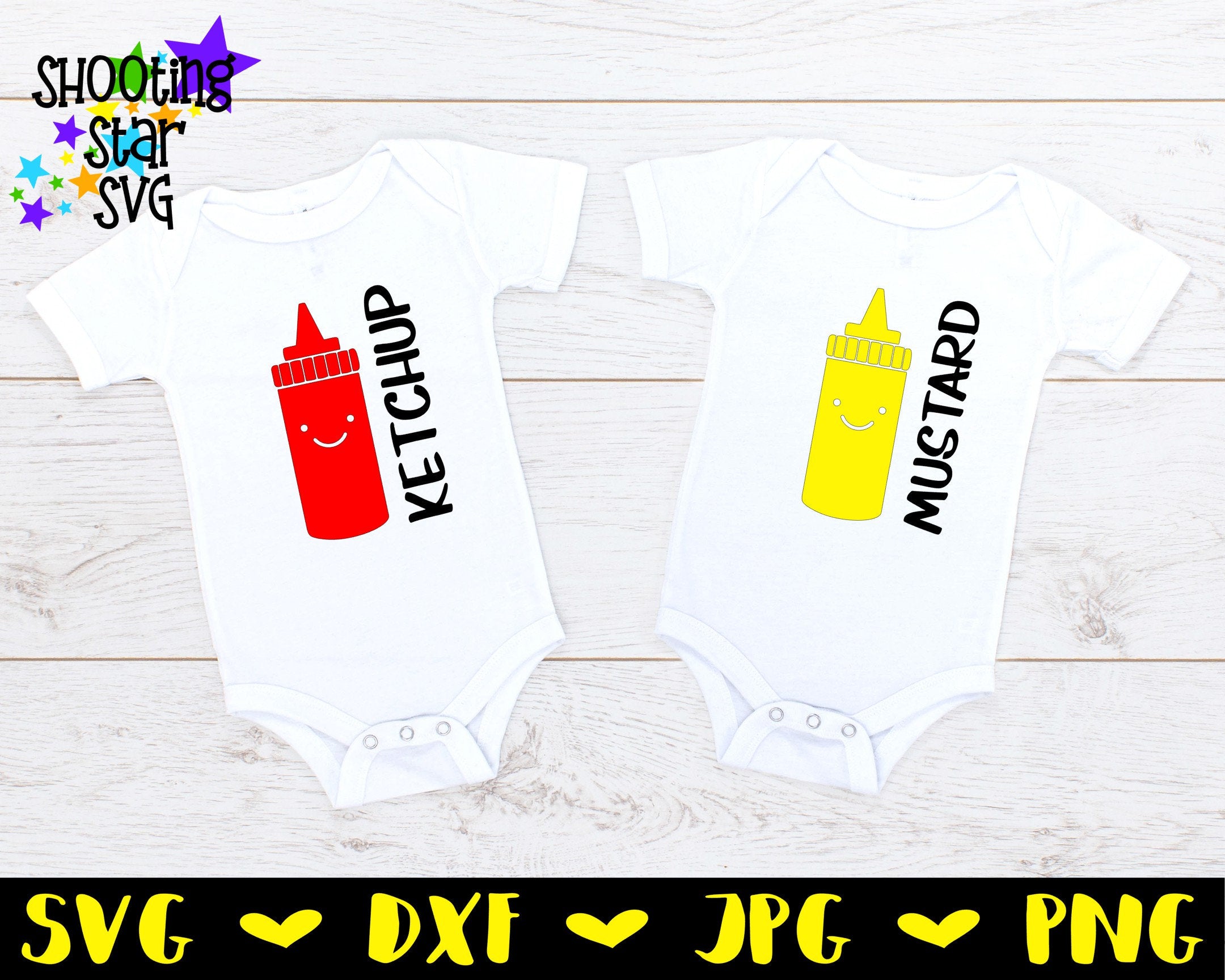 Ketchup and Mustard - Twin Bodysuit SVG