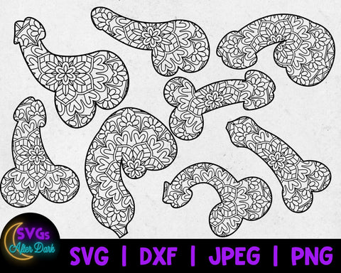 NSFW SVG - Penis Mandala SVG - Funny Home Decor Svg - Dick svg - Penis svg