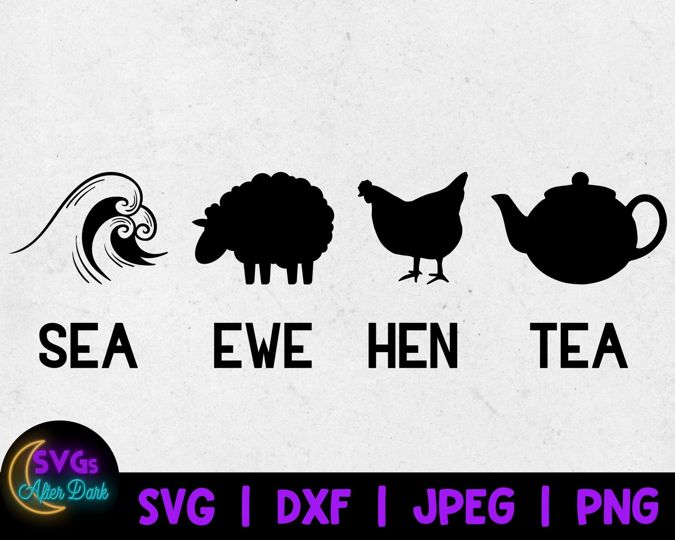 NSFW SVG - Sea Ewe Hen Tea SVG - Cunt svg - Adult Humor Cricut File