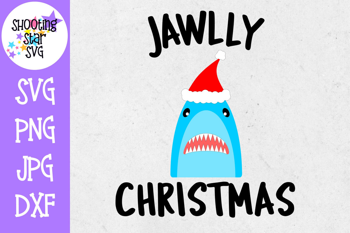 Jawlly Christmas SVG - Holiday Shark SVG - Christmas SVG