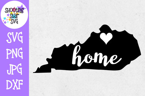 Kentucky State Home with Heart SVG - 50 States SVG - United States SVG