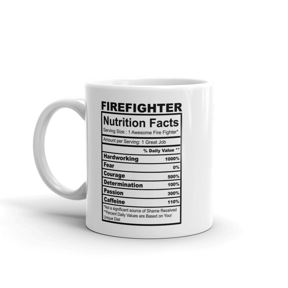 Firefighter Nutrition Facts Coffee Mug