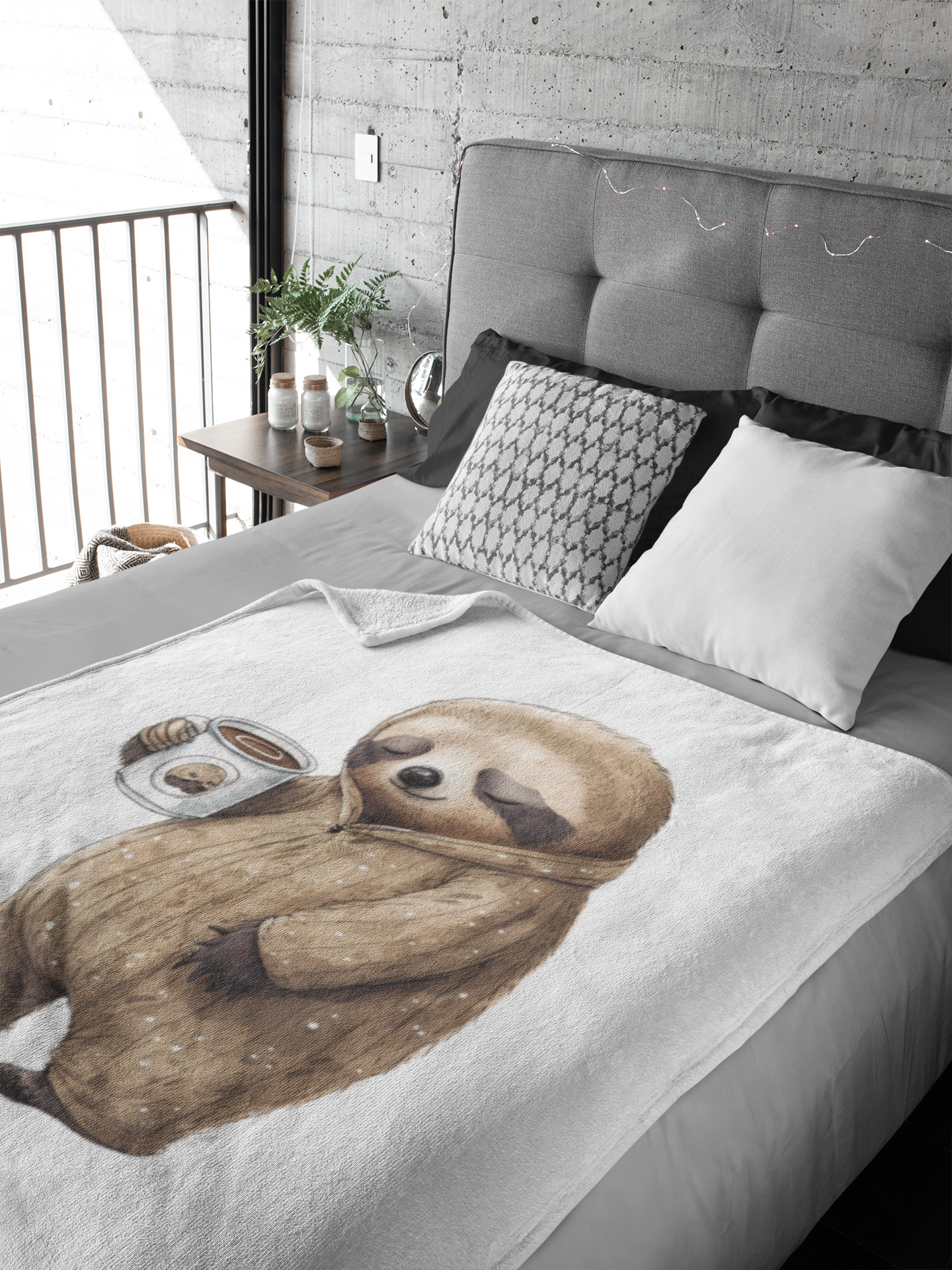 Sleepy Sloth 100% Polyester Soft Silk Touch Fabric Throw Blanket - Cozy, Durable and Adorable