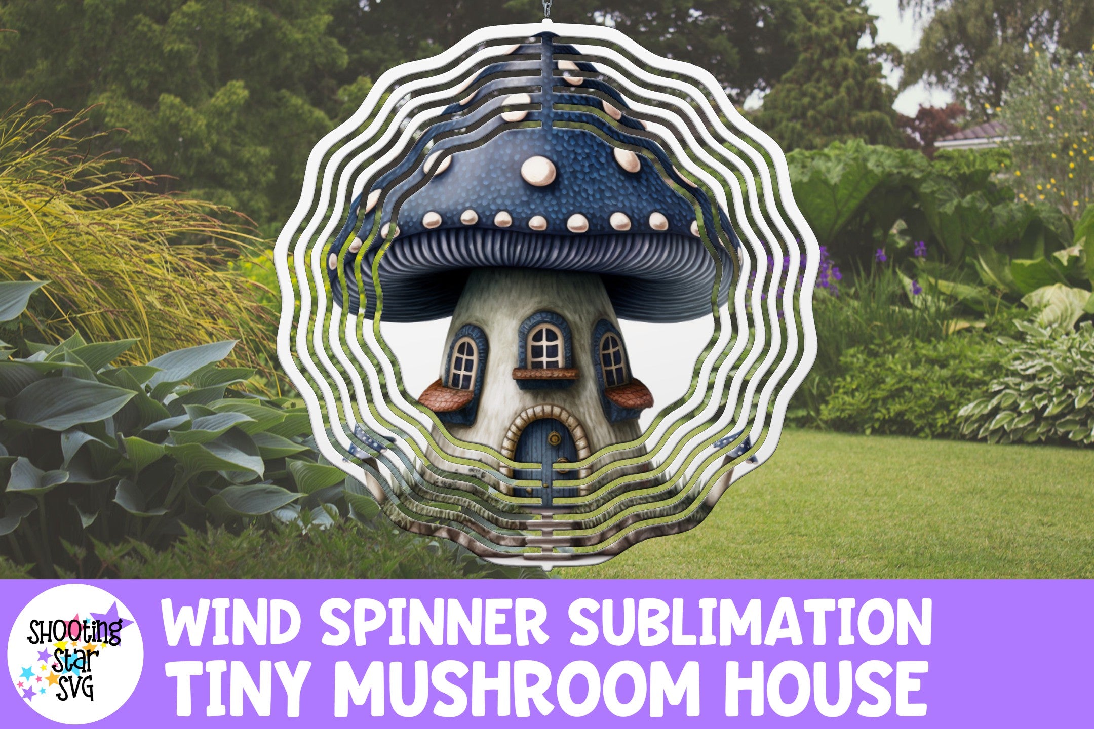 Tiny Mushroom House Wind Spinner Sublimation Bundle