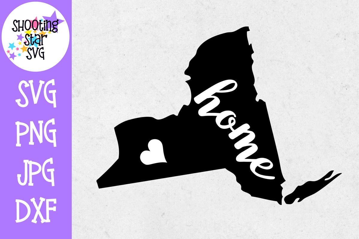 New York State Home with Heart SVG - 50 States SVG - United States SVG