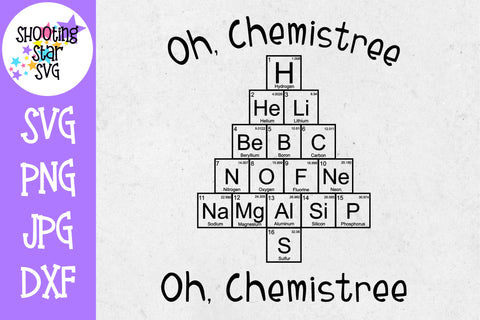 Oh Chemistree Periodic Table SVG - Christmas SVG - Nerdy SVG