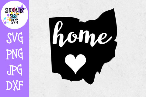 Ohio State Home with Heart SVG - 50 States SVG - United States SVG
