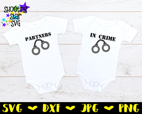 Partners in Crime - Best Friends SVG - Twin Bodysuit SVG