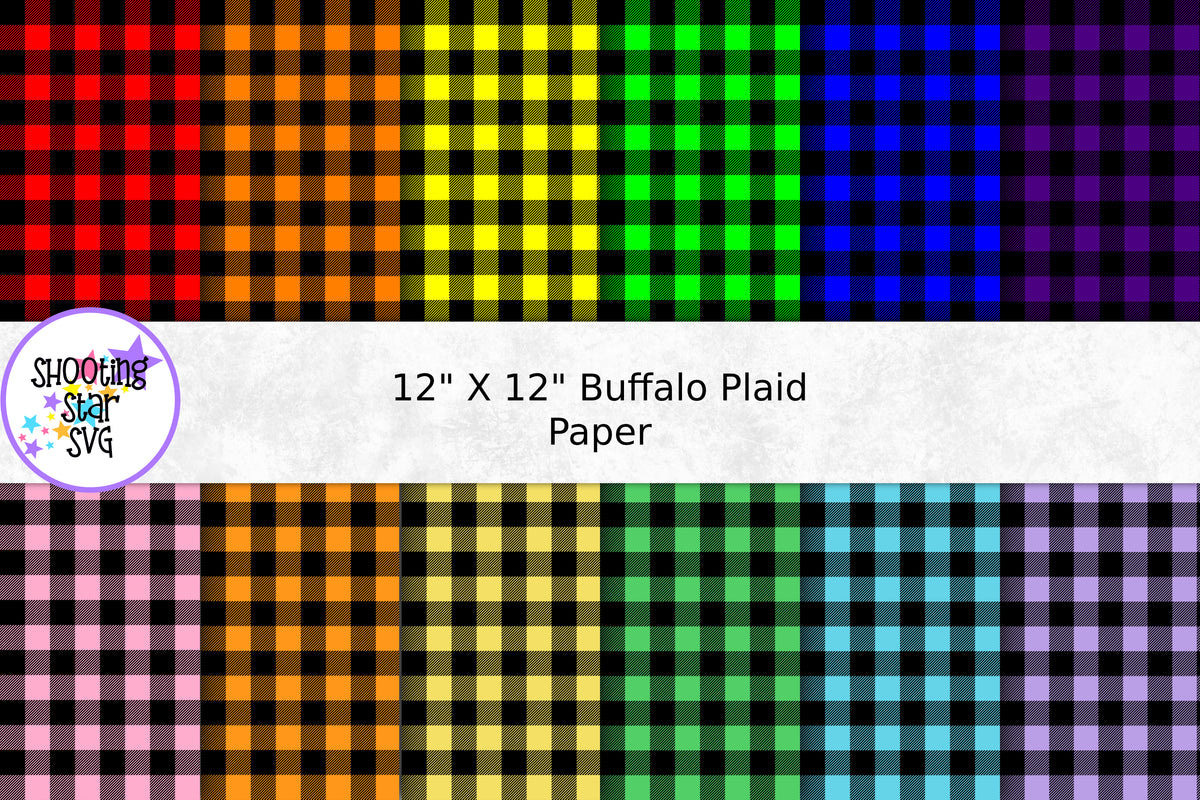 Buffalo Plaid Rainbow Digital Paper - Buffalo Plaid Pattern