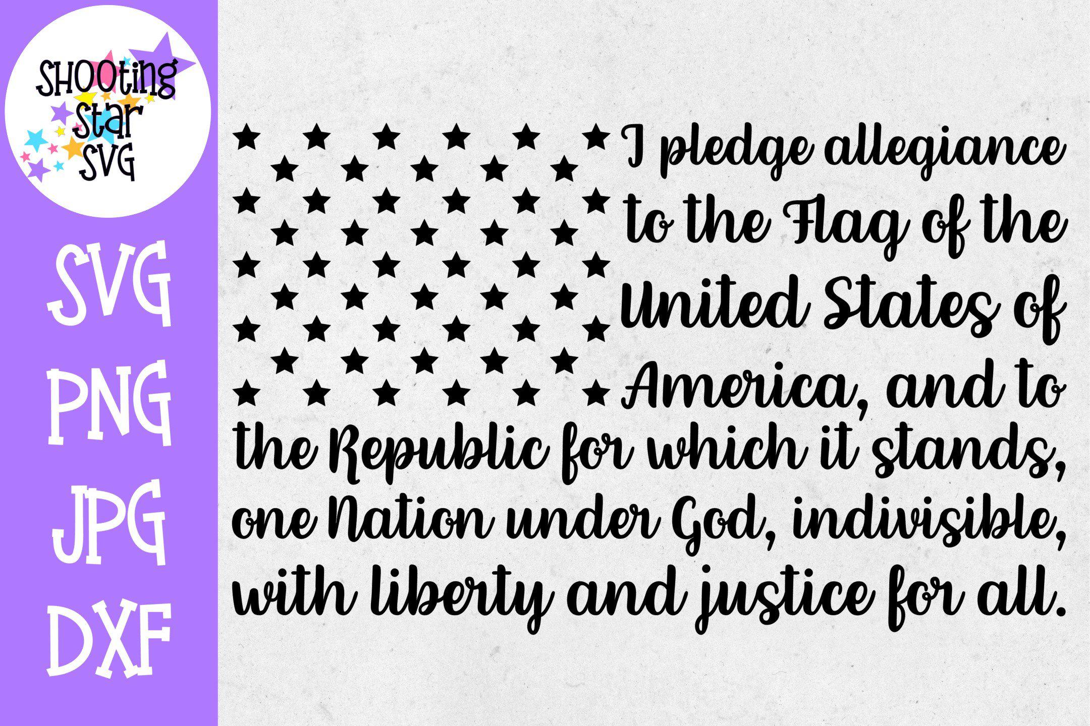 Pledge of Allegiance American Flag - Fourth of July SVG