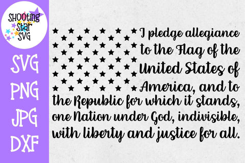 Pledge of Allegiance American Flag - Fourth of July SVG