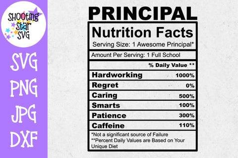 Principal Nutrition Facts SVG - Principal SVG