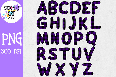 Purple Buffalo Plaid Alphabet Set - Sublimation Alphabet