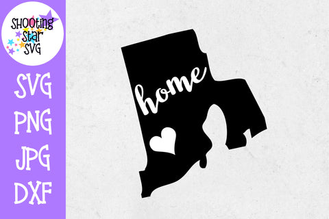 Rhode Island State Home with Heart SVG - 50 States SVG - United States SVG