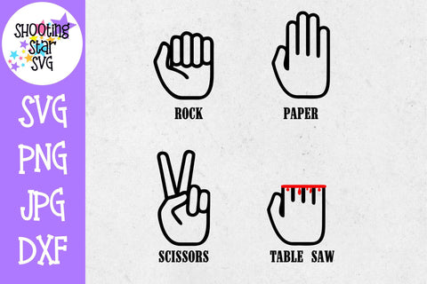 Rock Paper Scissors Table Saw - Father's Day SVG - Funny SVG