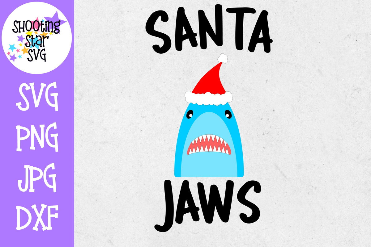 Santa Jaws Shark SVG - Holiday Shark SVG - Christmas SVG
