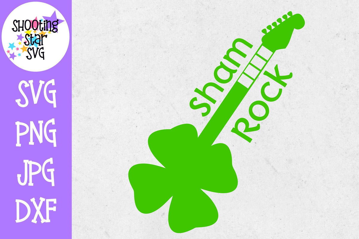 Shamrock with guitar SHAM-ROCK - St. Patrick's Day SVG