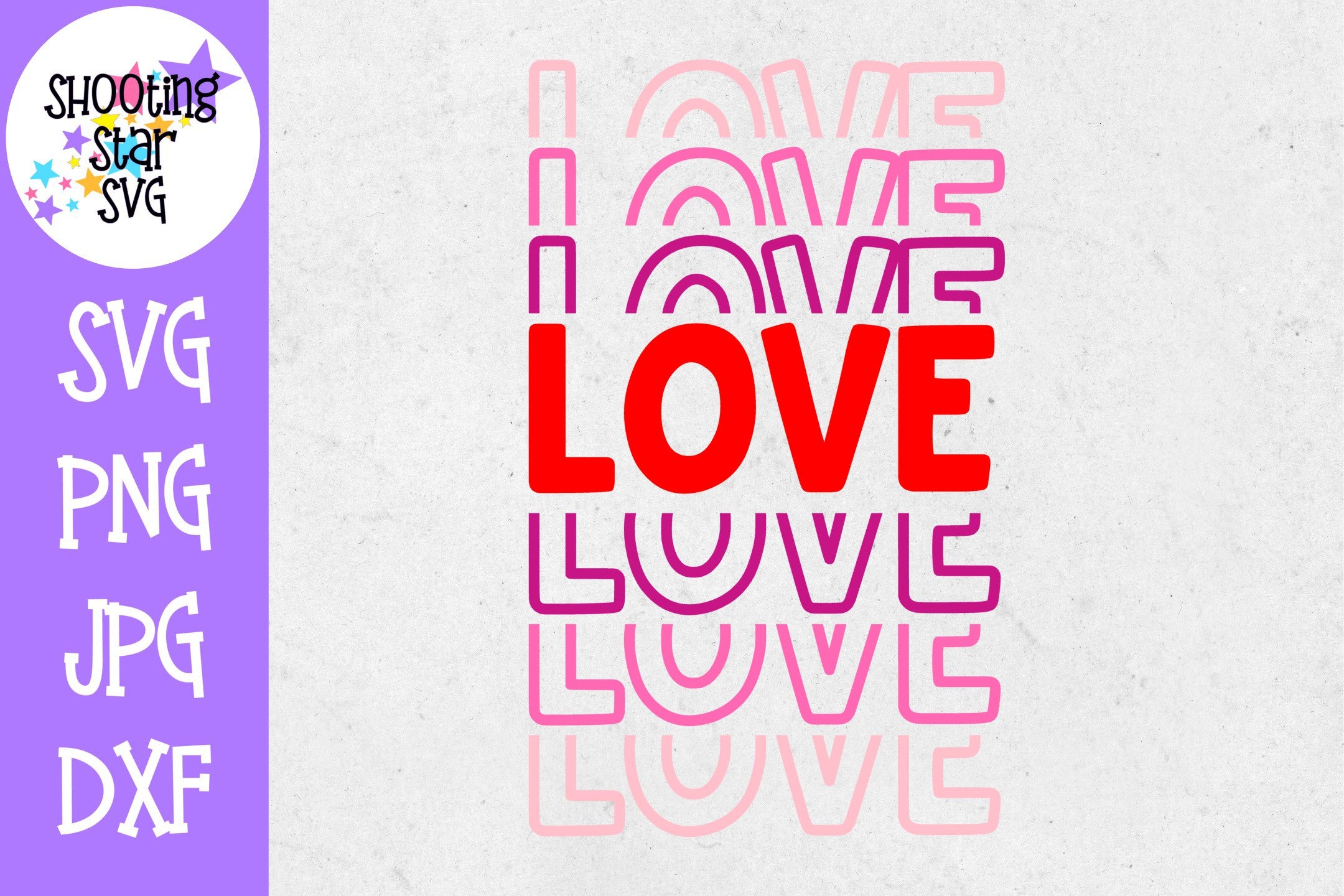 Stacked LOVE SVG - Valentine's Day SVG - Mirrored LOVE SVG