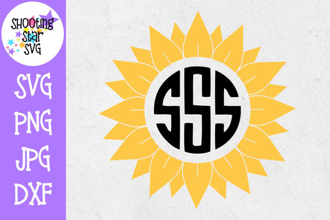 Sunflower Monogram SVG - Circle Monogram SVG