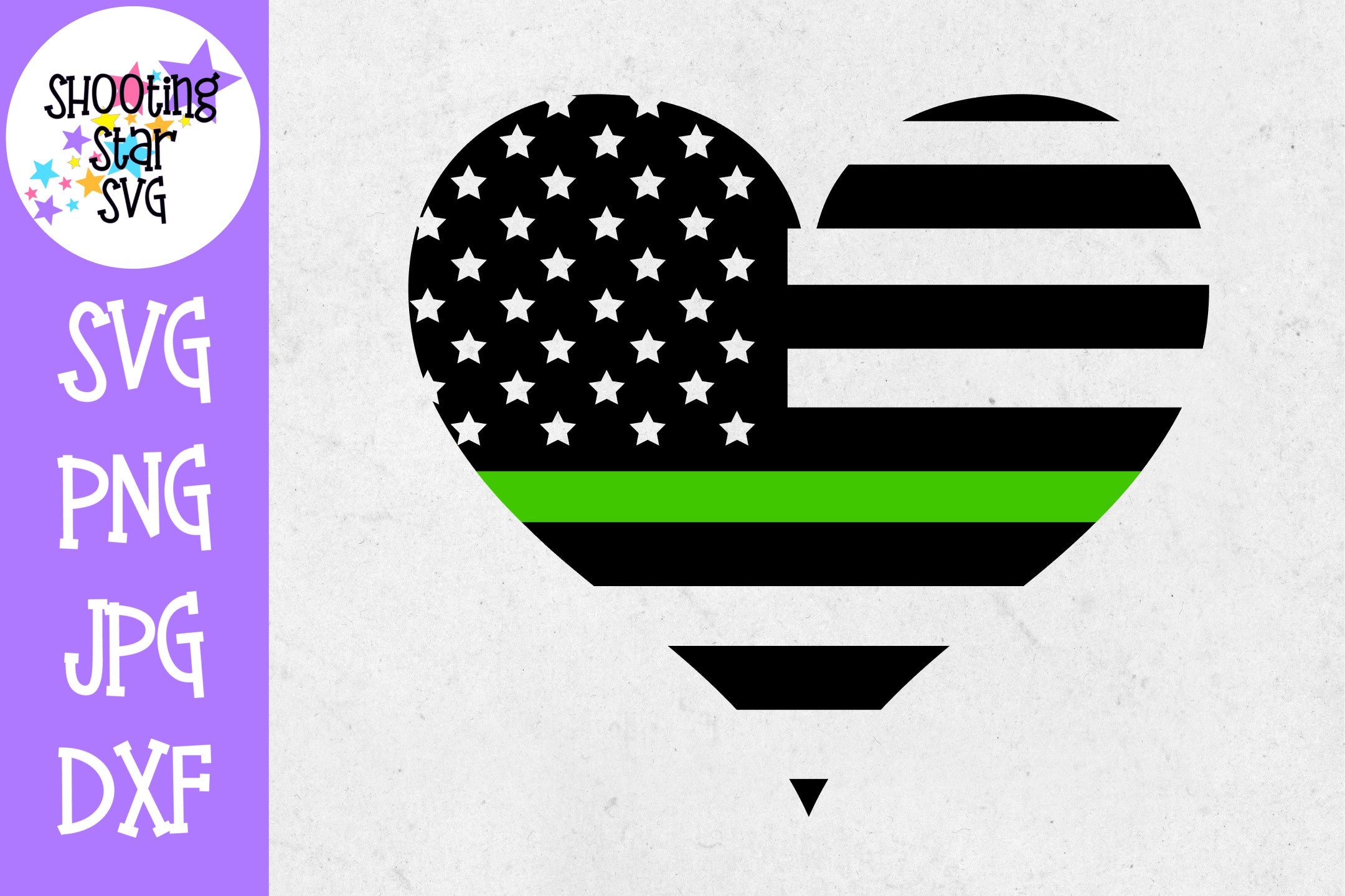 Thin Green Line American Flag Heart SVG - Military Wife SVG