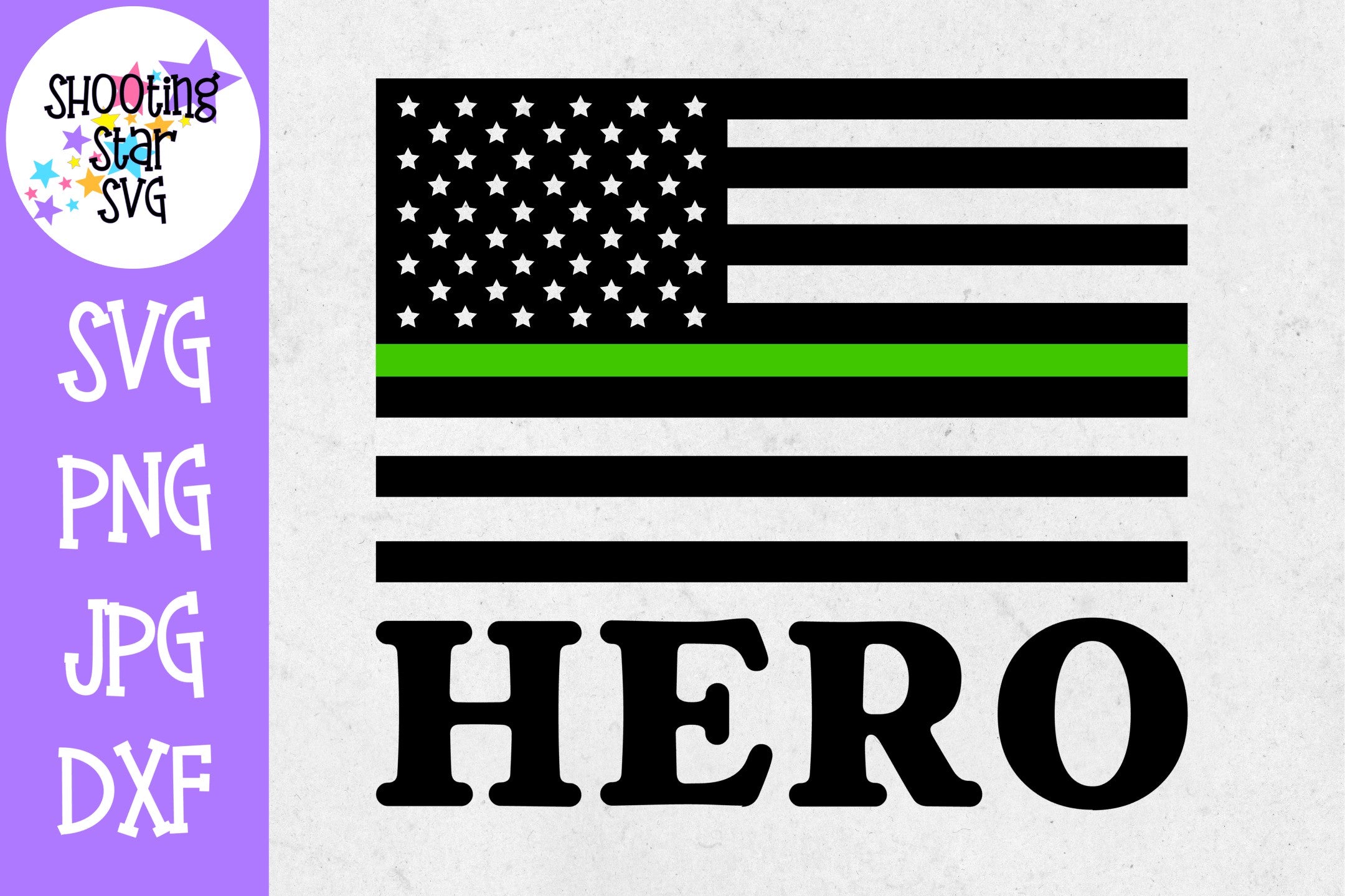 Thin Green Line American Flag SVG -Hero