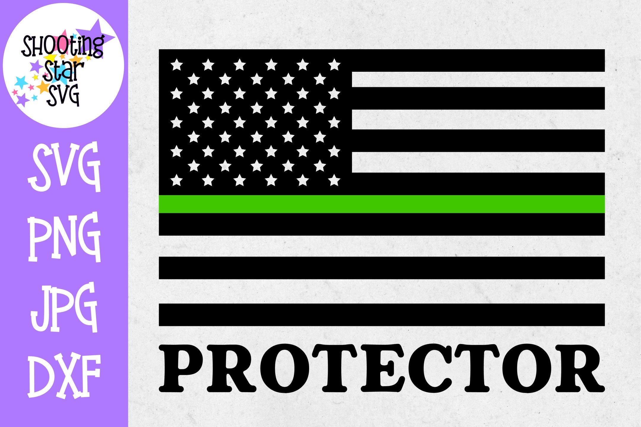 Thin Green Line American Flag SVG - Protector 