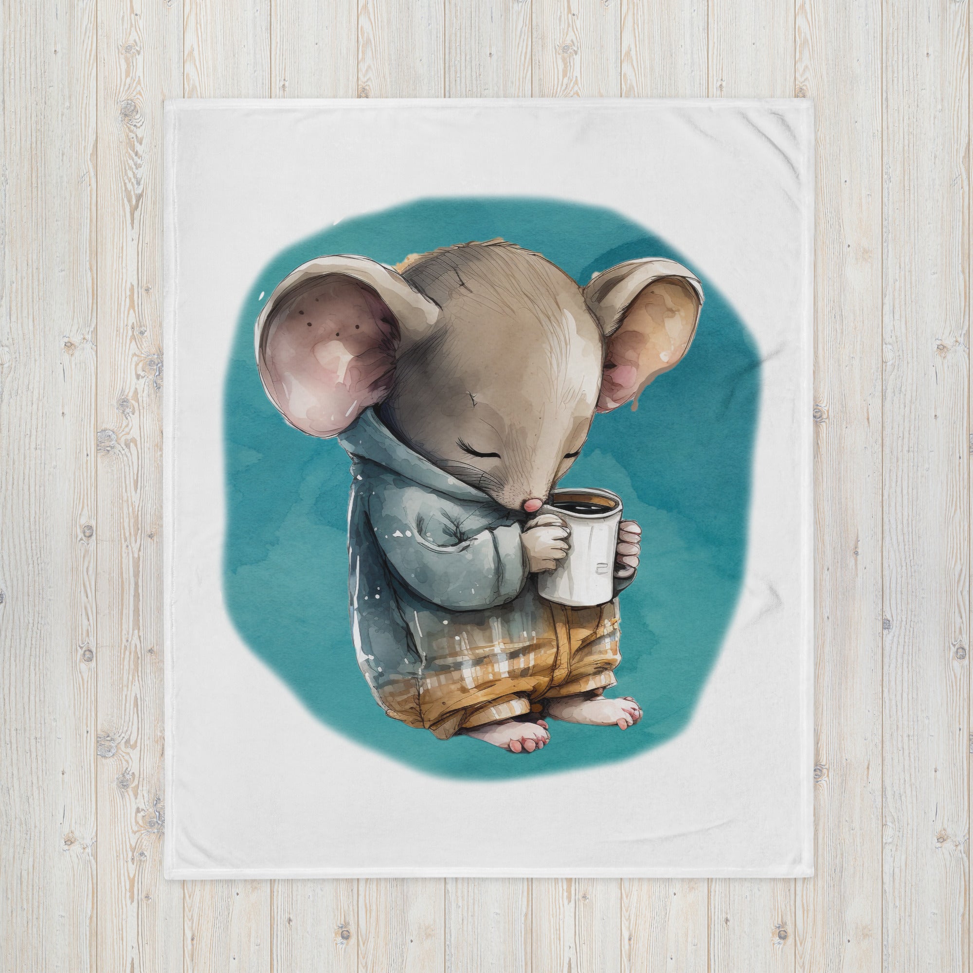 Sleepy Mouse 100% Polyester Soft Silk Touch Fabric Throw Blanket - Cozy, Durable and Adorable