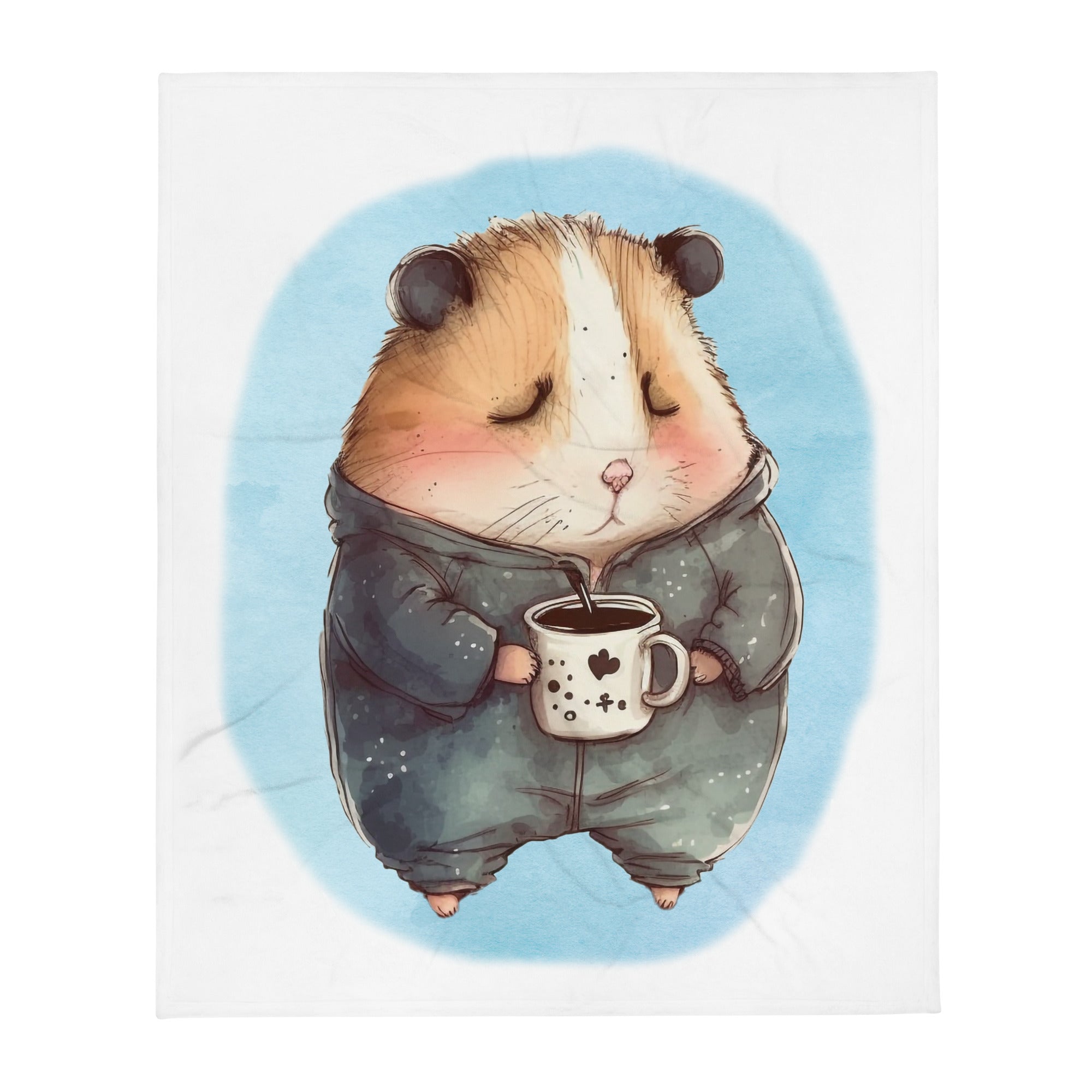 Sleepy Hamster 100% Polyester Soft Silk Touch Fabric Throw Blanket - Cozy, Durable and Adorable