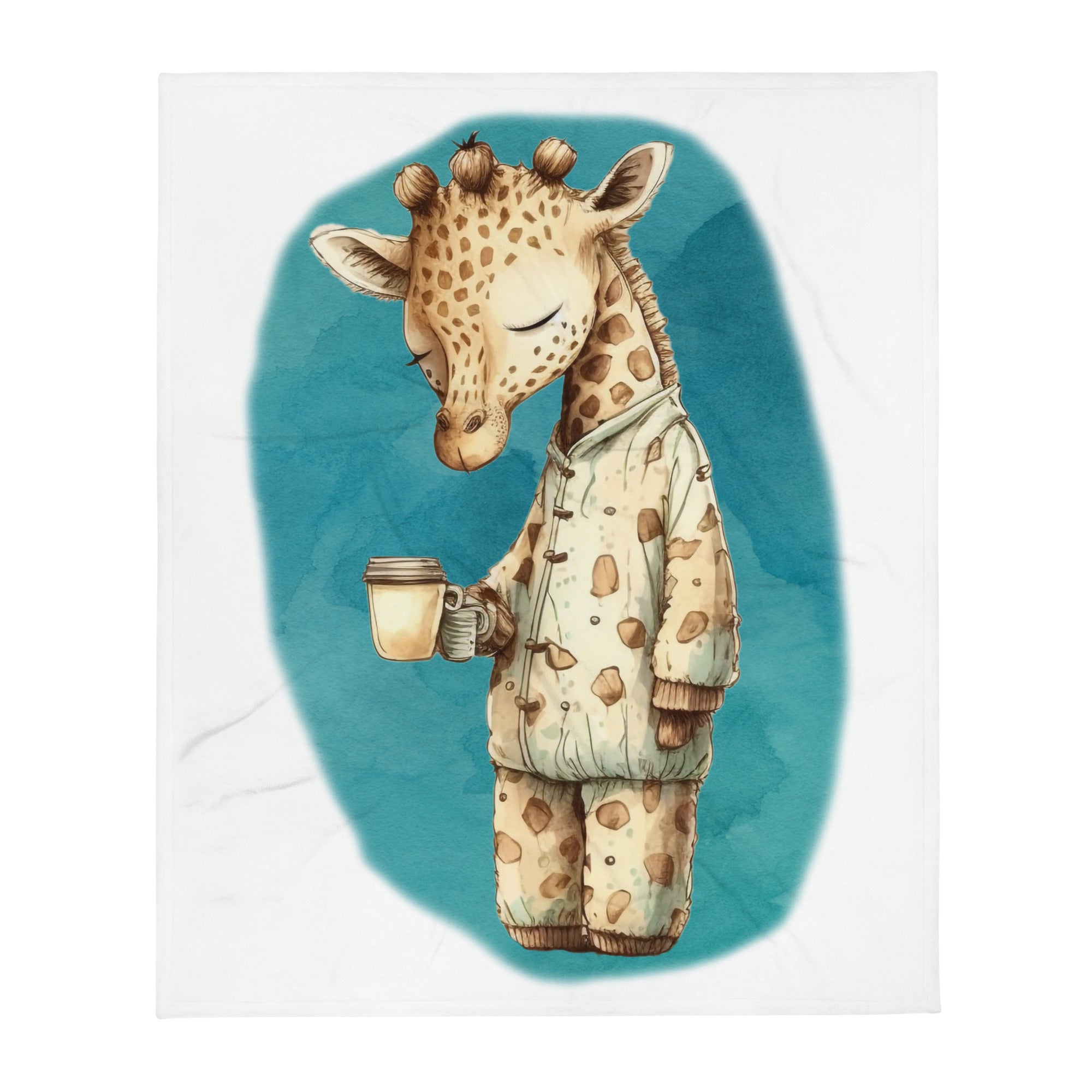 Sleepy Giraffe 100% Polyester Soft Silk Touch Fabric Throw Blanket - Cozy, Durable and Adorable