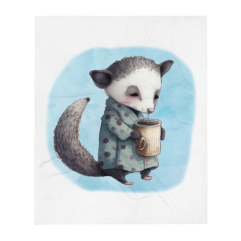 Sleepy Possum 100% Polyester Soft Silk Touch Fabric Throw Blanket - Cozy, Durable and Adorable