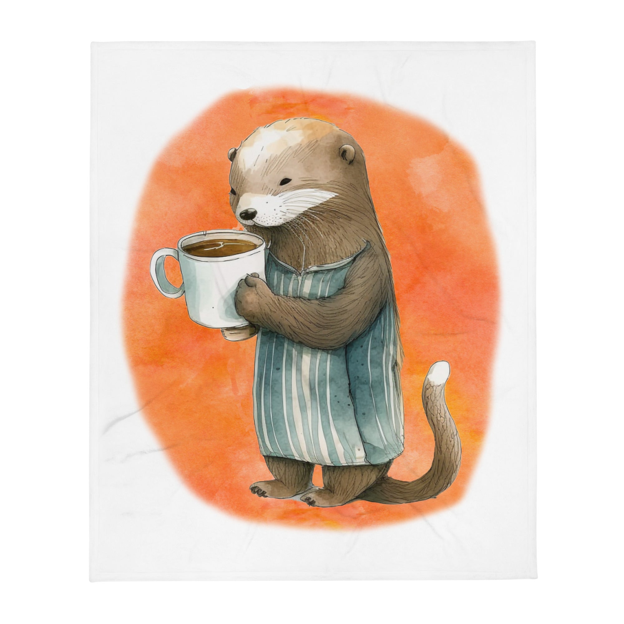 Sleepy Otter 100% Polyester Soft Silk Touch Fabric Throw Blanket - Cozy, Durable and Adorable