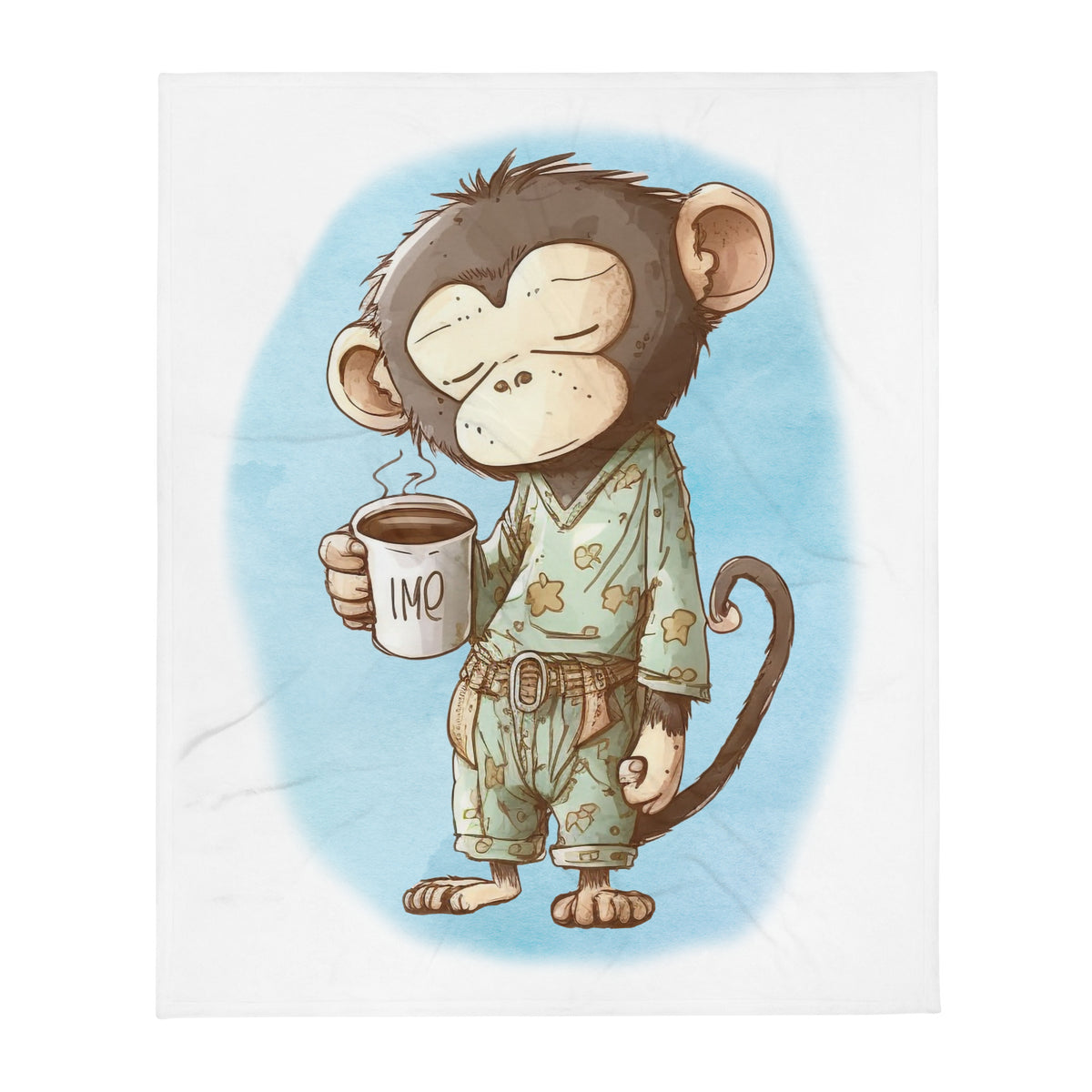 Sleepy Monkey 100% Polyester Soft Silk Touch Fabric Throw Blanket - Cozy, Durable and Adorable
