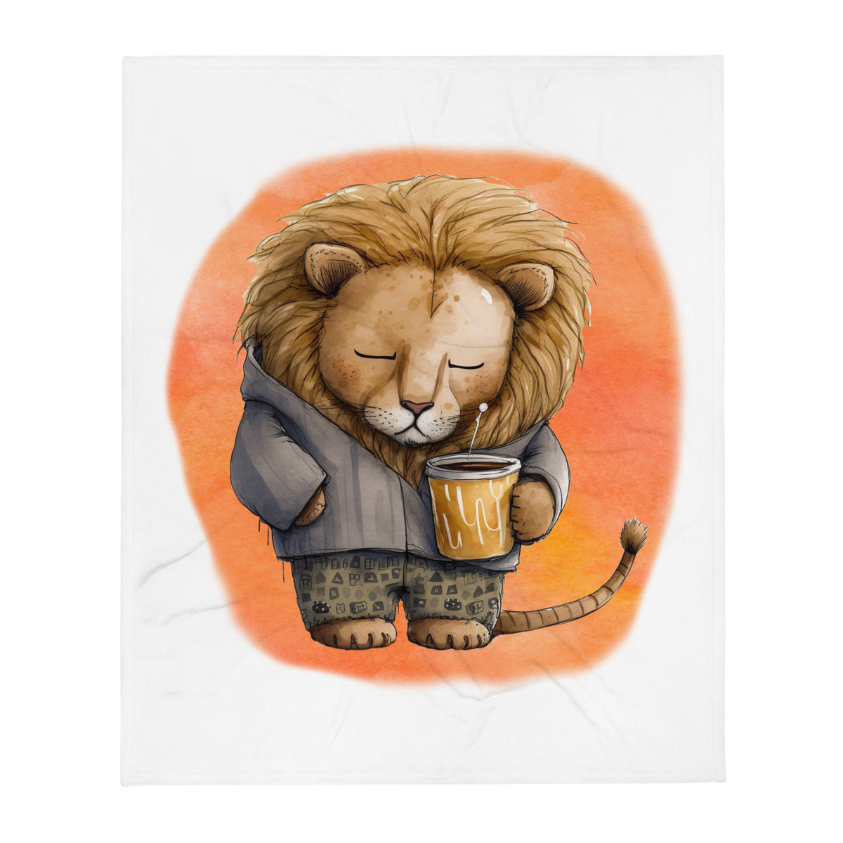 Sleepy Lion 100% Polyester Soft Silk Touch Fabric Throw Blanket - Cozy, Durable and Adorable