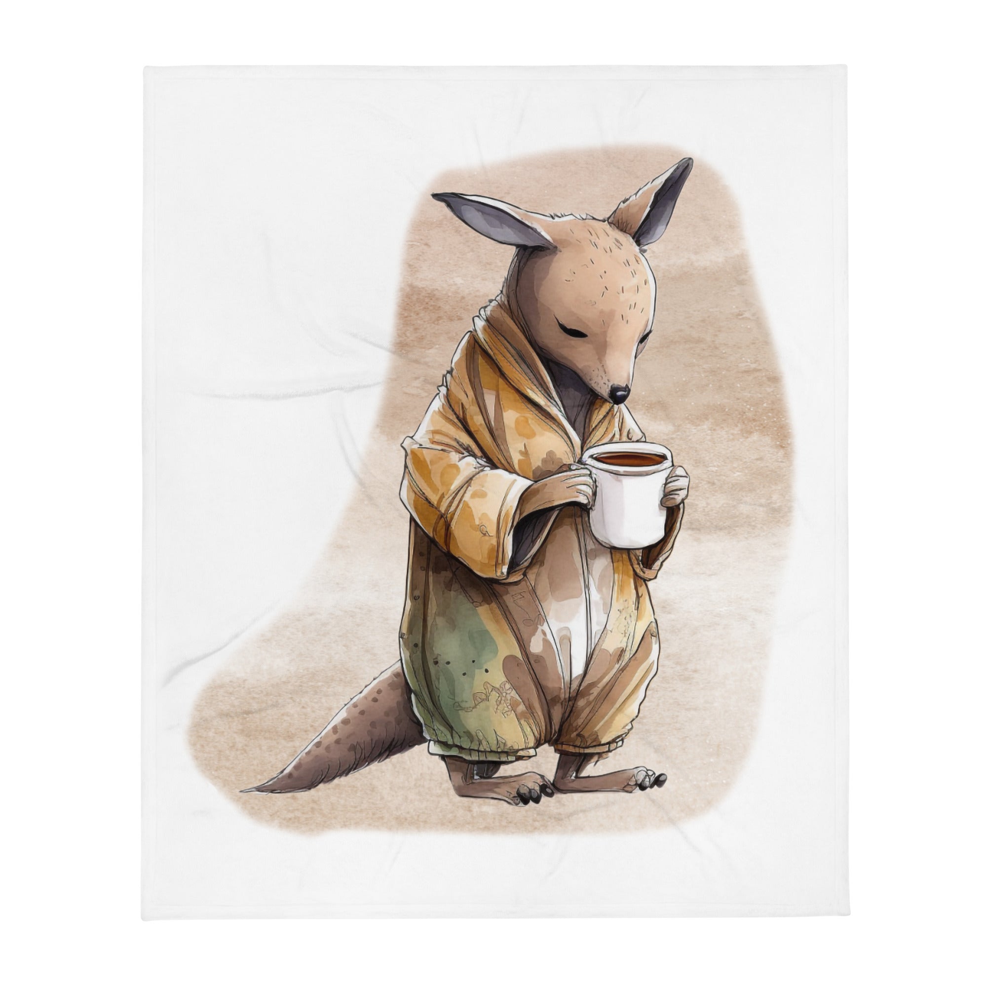 Sleepy Kangaroo 100% Polyester Soft Silk Touch Fabric Throw Blanket - Cozy, Durable and Adorable