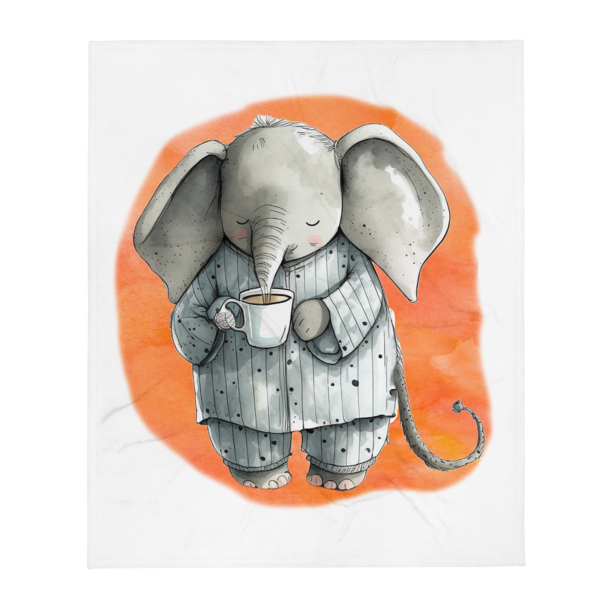 Sleepy Elephant 100% Polyester Soft Silk Touch Fabric Throw Blanket - Cozy, Durable and Adorable