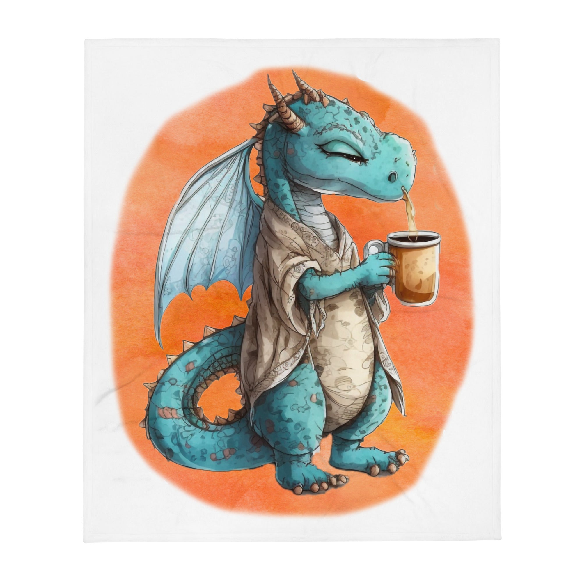 Sleepy Dragon 100% Polyester Soft Silk Touch Fabric Throw Blanket - Cozy, Durable and Adorable