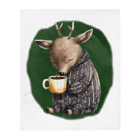Sleepy Deer 100% Polyester Soft Silk Touch Fabric Throw Blanket - Cozy, Durable and Adorable