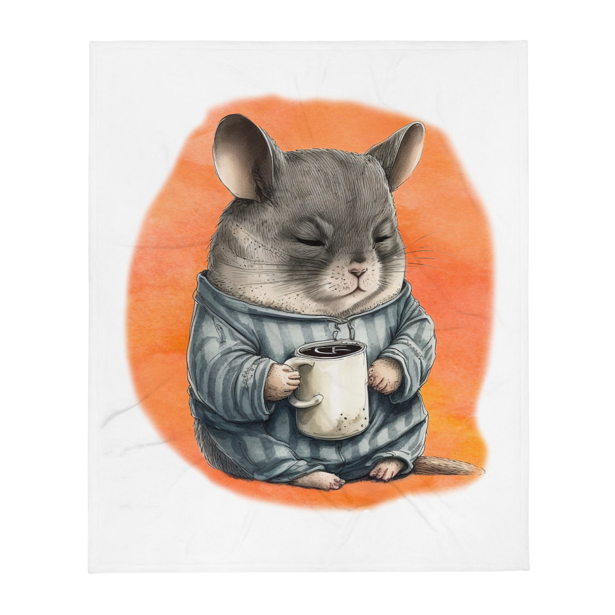 Sleepy Chinchilla 100% Polyester Soft Silk Touch Fabric Throw Blanket - Cozy, Durable and Adorable