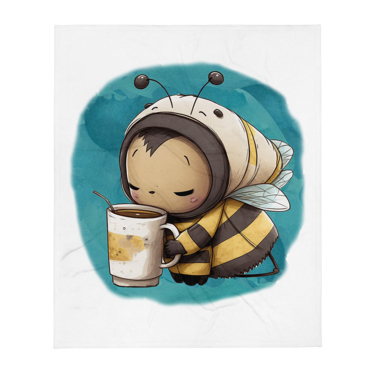 Sleepy bee 100% Polyester Soft Silk Touch Fabric Throw Blanket - Cozy, Durable and Adorable