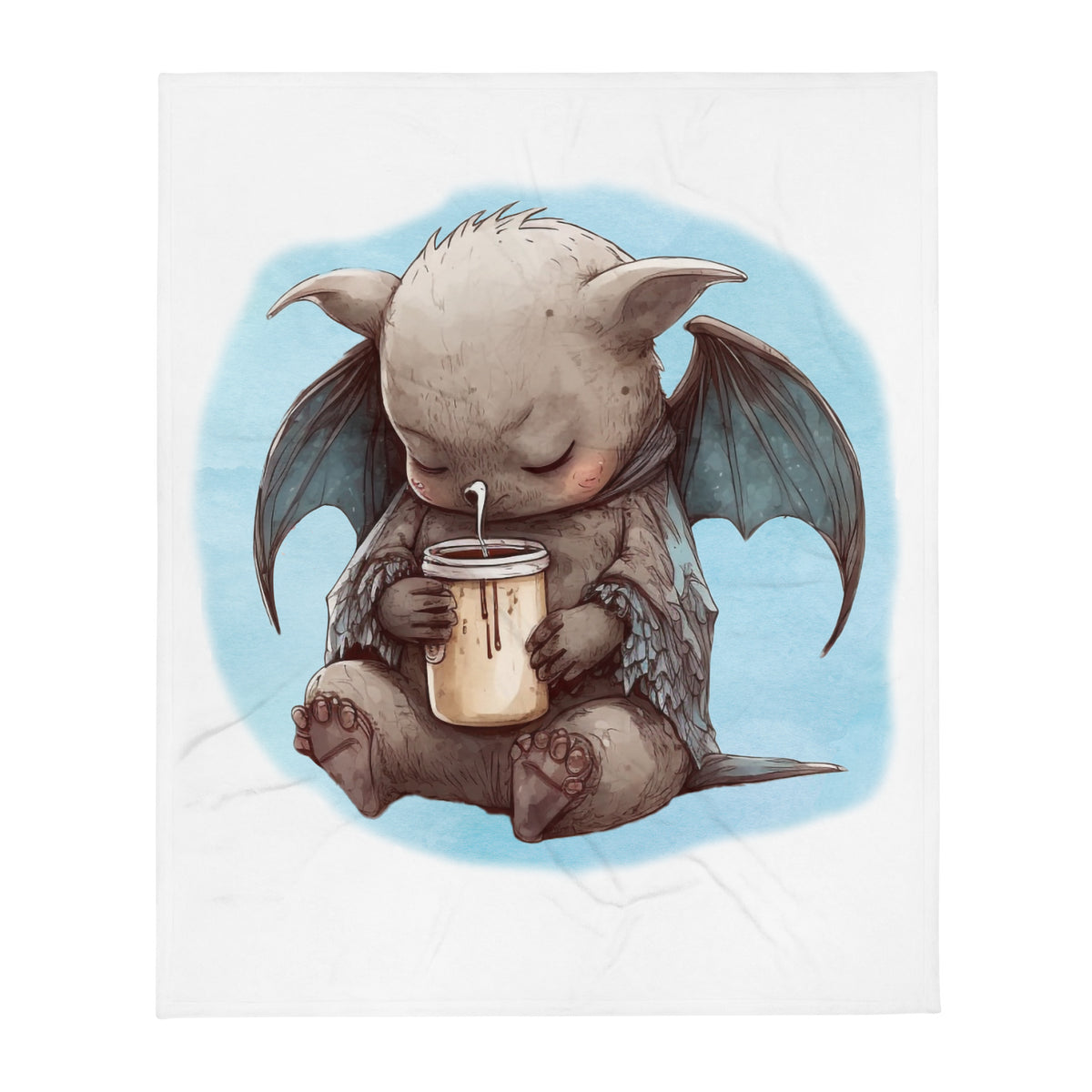 Sleepy Bat 100% Polyester Soft Silk Touch Fabric Throw Blanket - Cozy, Durable and Adorable
