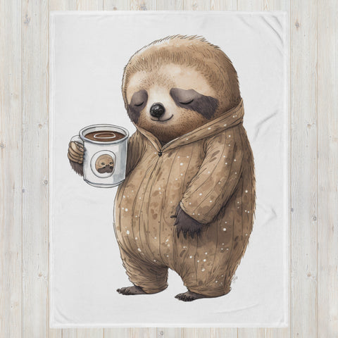 Sleepy Sloth 100% Polyester Soft Silk Touch Fabric Throw Blanket - Cozy, Durable and Adorable