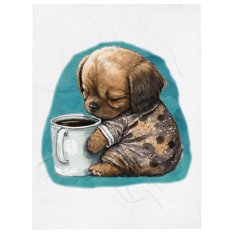 Sleepy Puppy 100% Polyester Soft Silk Touch Fabric Throw Blanket - Cozy, Durable and Adorable