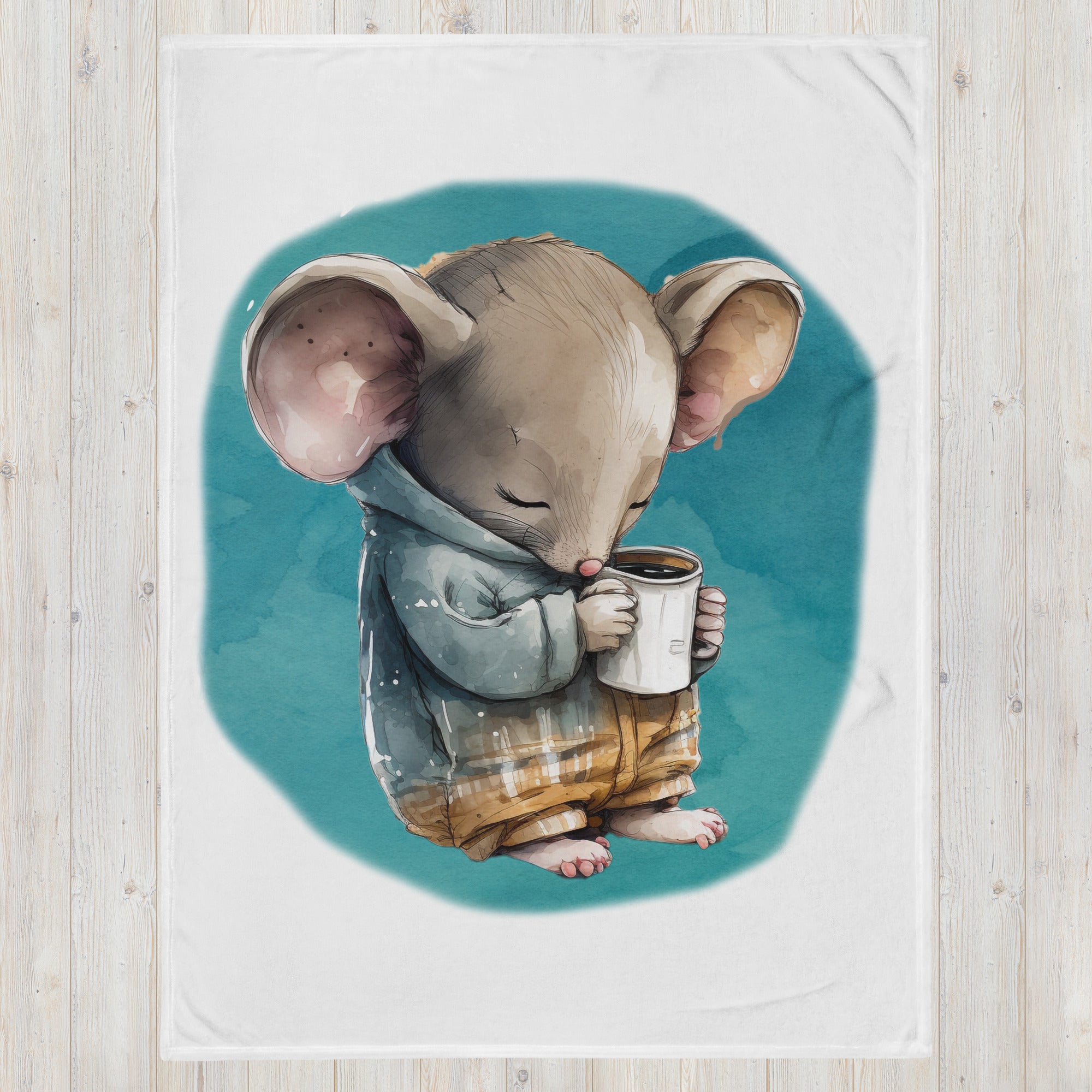 Sleepy Mouse 100% Polyester Soft Silk Touch Fabric Throw Blanket - Cozy, Durable and Adorable